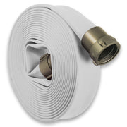 White 3" Single Jacket Fire Hose NH (NST) Aluminum:50 Feet / 2-1/2" NH (NST) - Most Common:The Fire Hose Store